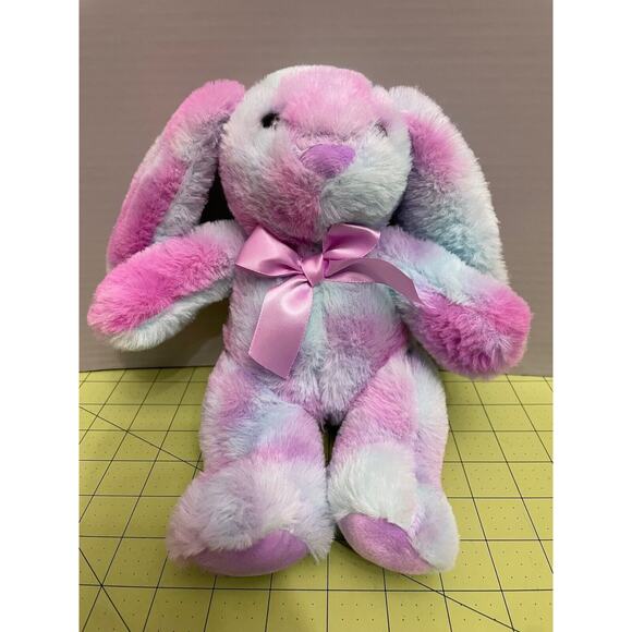 Inter American Products Tie Dye Rainbow Bunny Rabbit 10” Plush Stuffed Animal - Picture 1 of 7